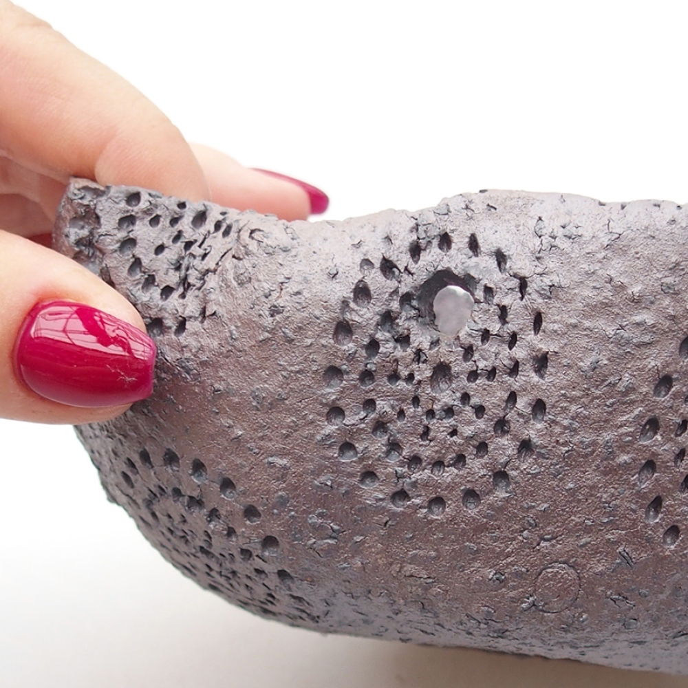 Guscio in ceramica 14 x 12 x 6,5 cm, colore metallizzato