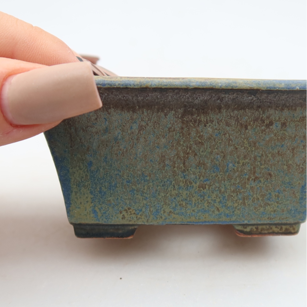 Ciotola per bonsai in ceramica 8,5 x 6 x 4 cm, colore blu