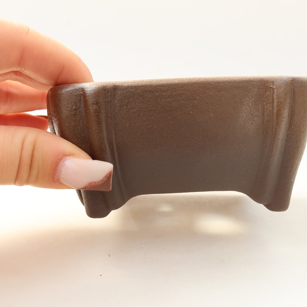 Ciotola per bonsai in ceramica 10 x 10 x 5 cm, marrone