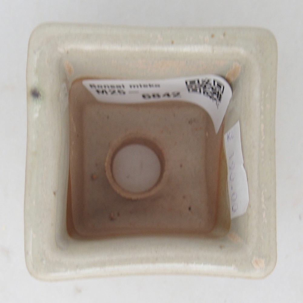 Ciotola per bonsai in ceramica 5,5 x 5,5 x 5,5 cm, colore beige