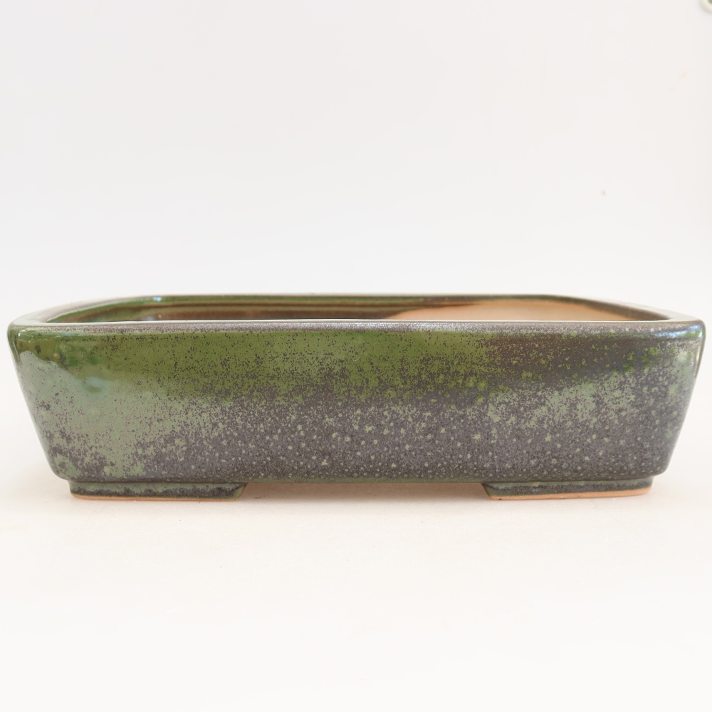 Ciotola per bonsai in ceramica 26,5 x 20,5 x 7 cm, verde