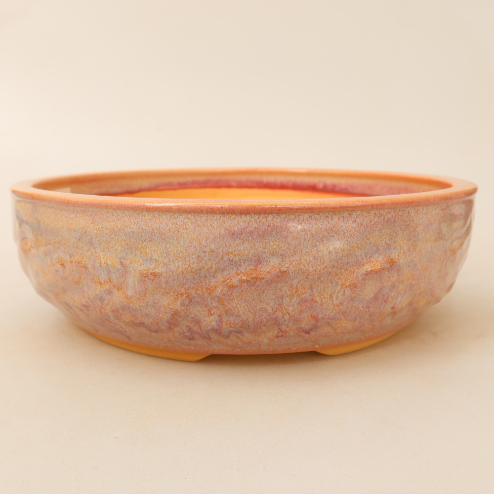Vaso da bonsai in ceramica 22,5 x 22,5 x 7 cm, colore rosa