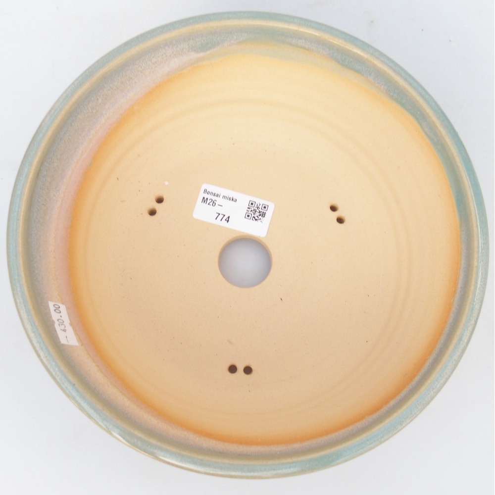 Ciotola per bonsai in ceramica 21 x 21 x 8 cm, verde-marrone