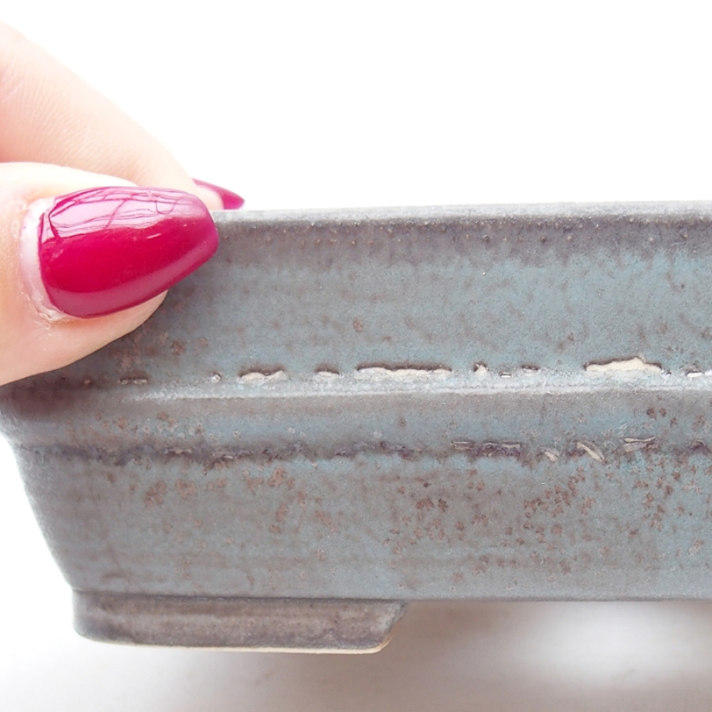 Ciotola bonsai in ceramica 14,5 x 11,5 x 4 cm, colore blu