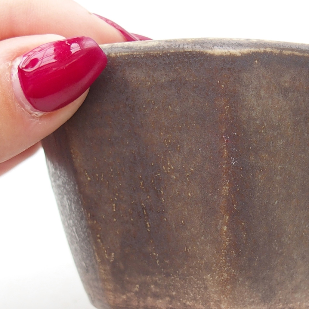Ciotola per bonsai in ceramica 8,5 x 8,5 x 6 cm, marrone