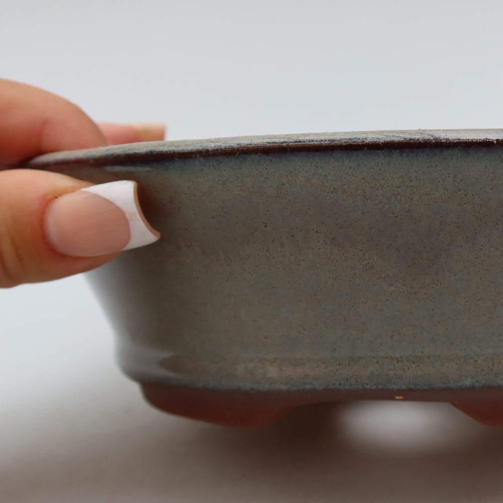 Ciotola bonsai in ceramica 17,5 x 17,5 x 5 cm, grigio