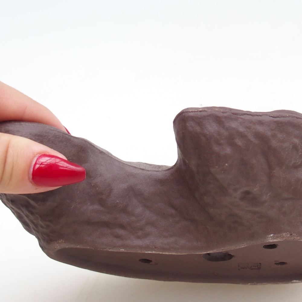 Conchiglia in ceramica 19 x 13,5 x 3,5 cm , colore marrone