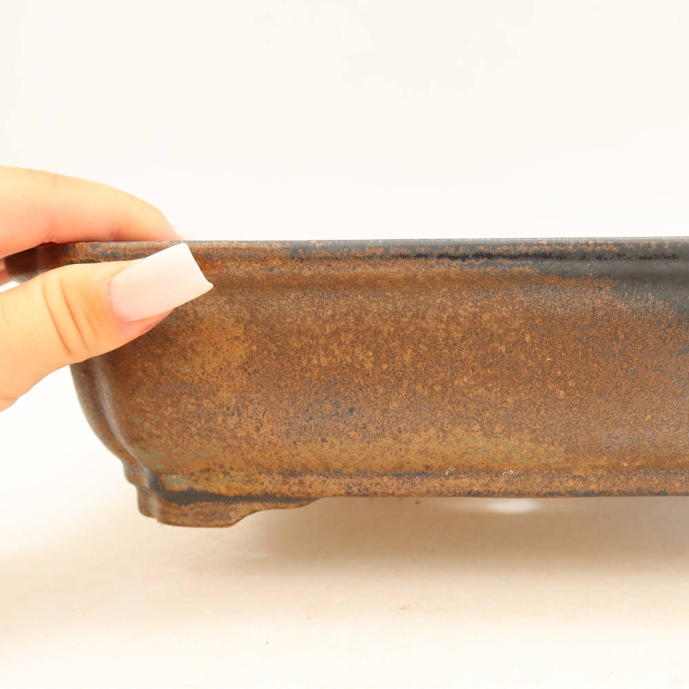 Vaso da bonsai in ceramica 27,5 x 21,5 x 7 cm, colore marrone