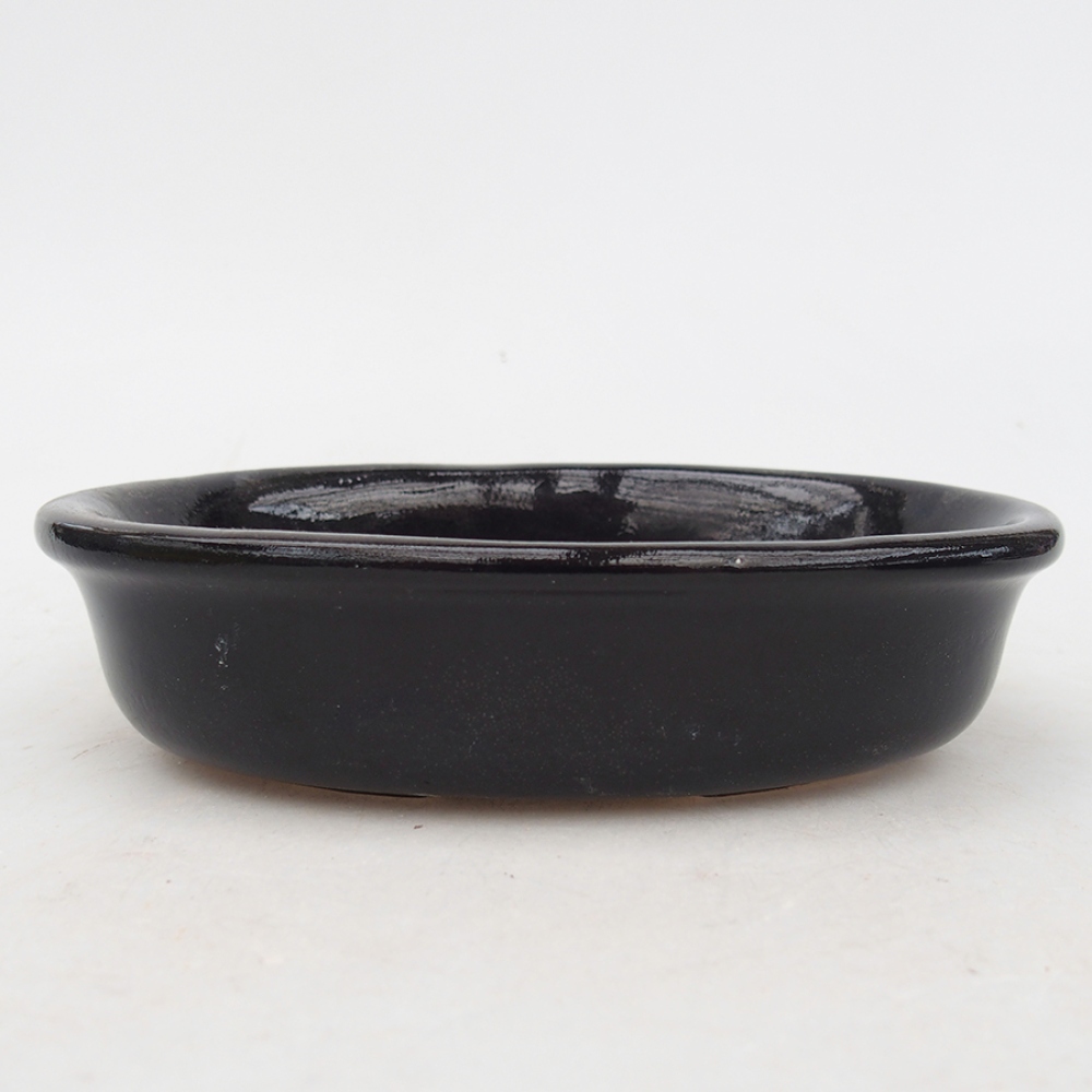 Ciotola per bonsai in ceramica 15 x 11 x 3,5 cm, colore nero
