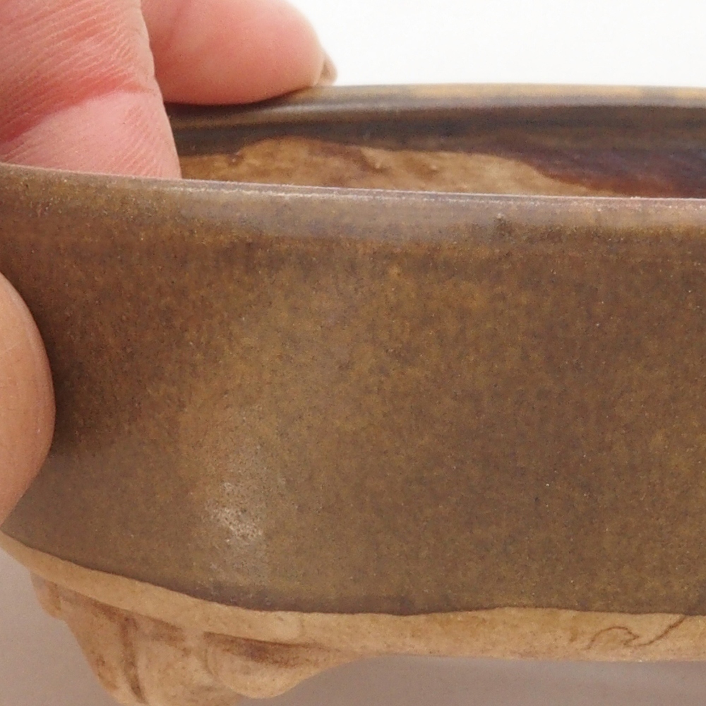 Ciotola per bonsai in ceramica 10 x 8,5 x 4 cm, marrone