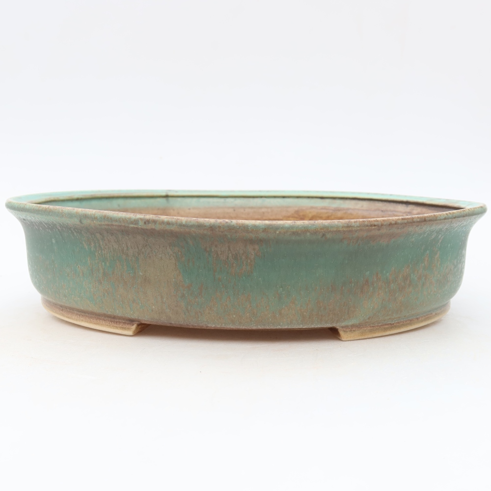 Vaso da bonsai in ceramica 27 x 24 x 5,5 cm, colore verde