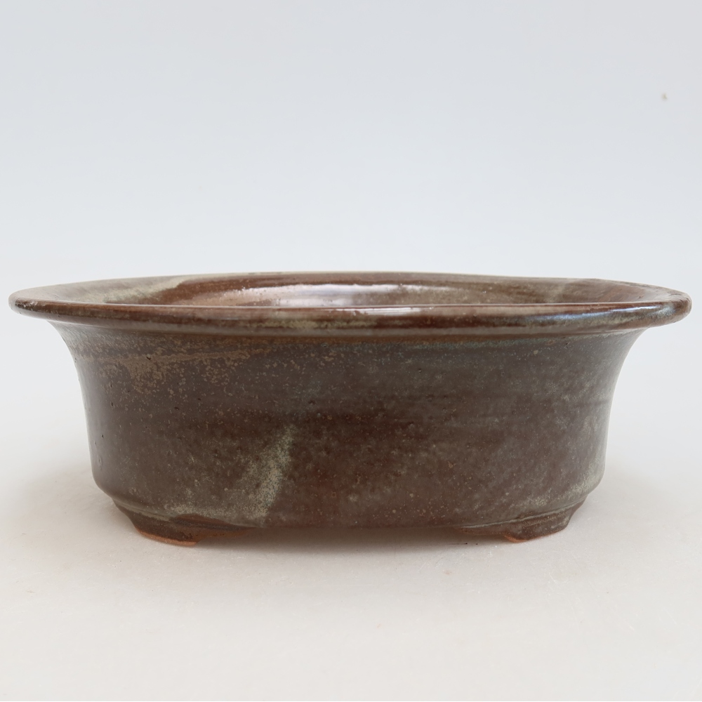 Vaso da bonsai in ceramica 19,5 x 15,5 x 6,5 cm, colore marrone