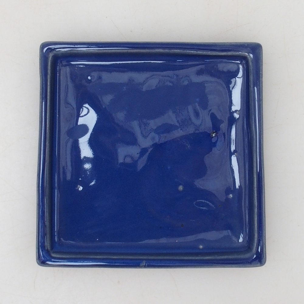 Vassoio per bonsai quadrato M - 10 x 10 x 1,5 cm - blu