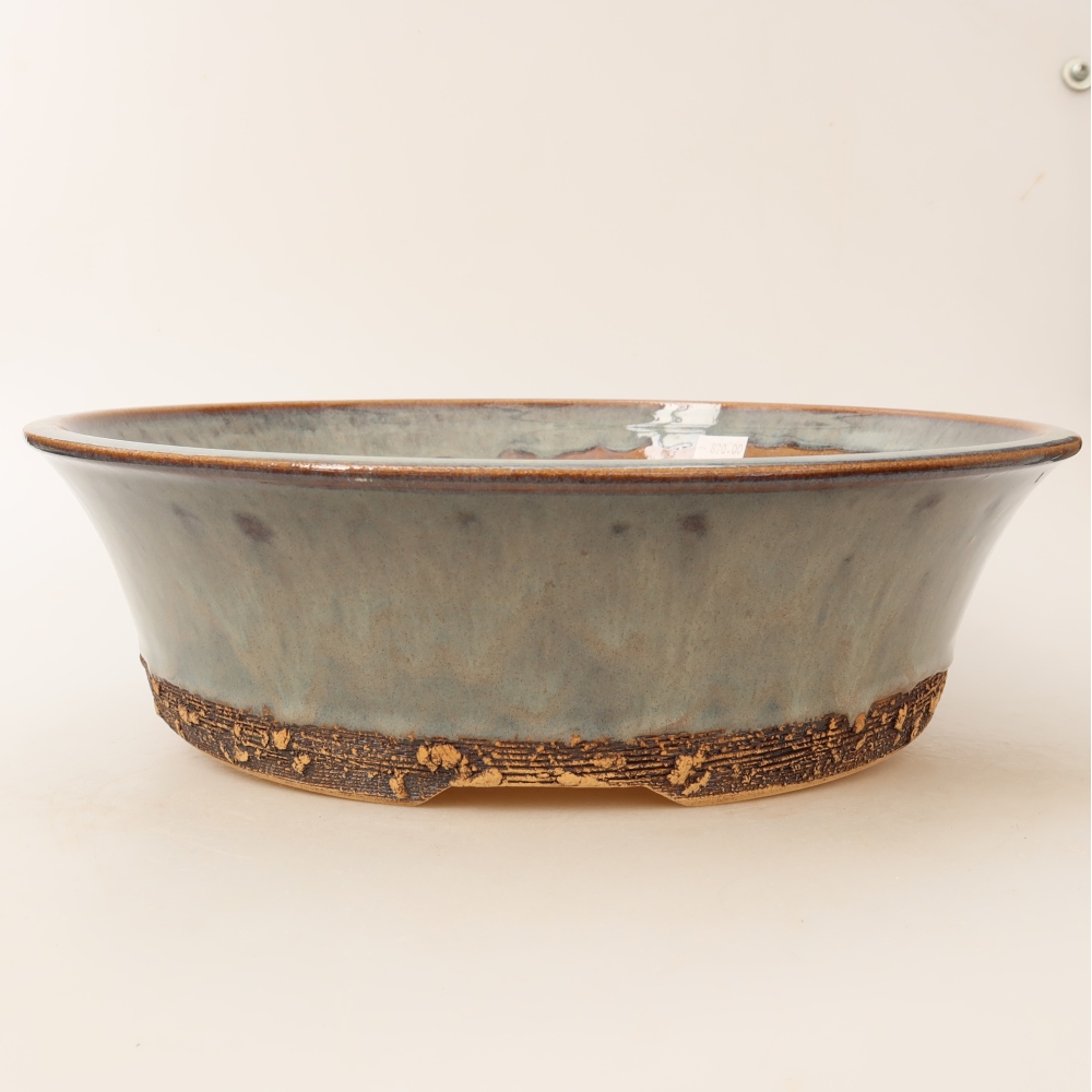 Vaso da bonsai in ceramica 31,5 x 31,5 x 9 cm, colore grigio