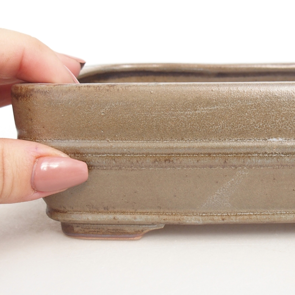 Ciotola bonsai in ceramica 16,5 x 12 x 5,5 cm, blu-grigio