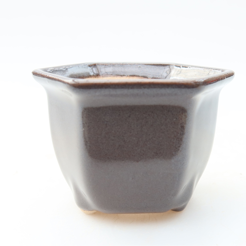Vaso in ceramica per bonsai 7 x 6,5 x 5 cm, colore grigio