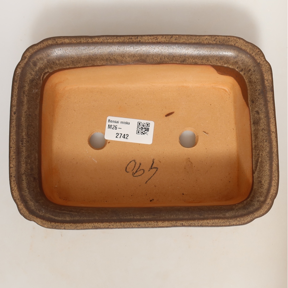Ciotola in ceramica  20 x 15,5 x 5,5 cm, colore marrone