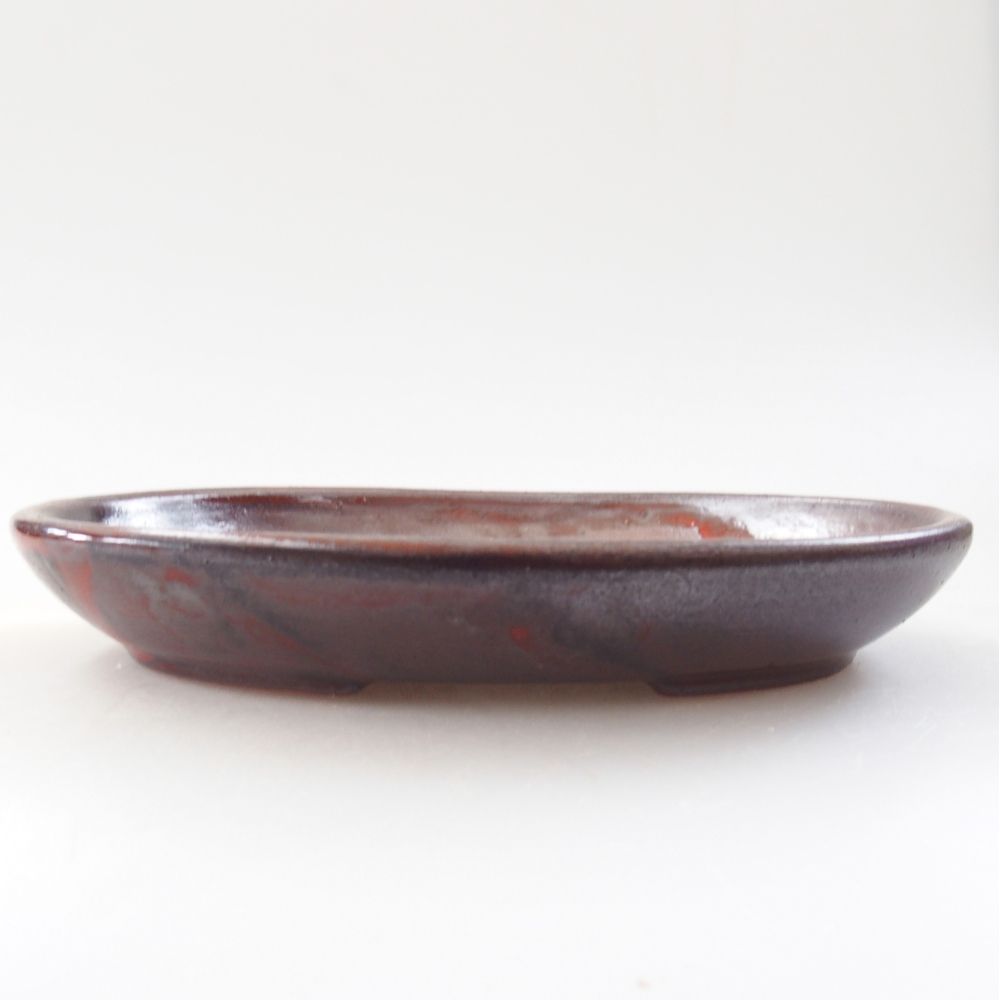 Ciotola bonsai in ceramica 15,5 x 11 x 2,5 cm, rosso metallizzato