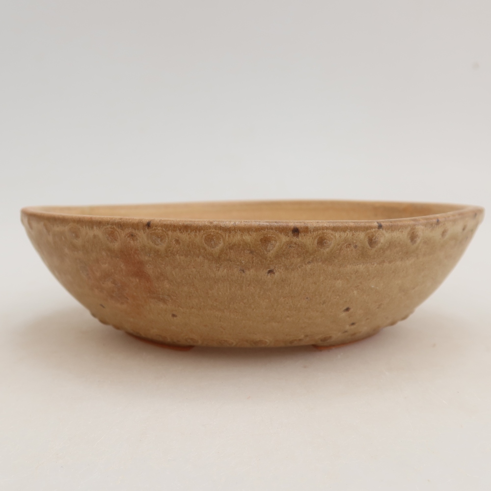 Vaso da bonsai in ceramica 17,5 x 17,5 x 4,5 cm, colore beige