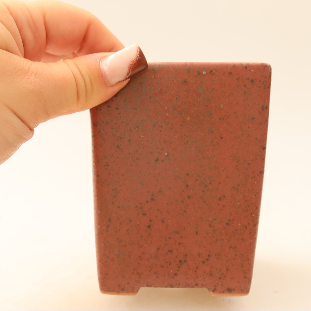 Vaso da bonsai in ceramica 7,5 x 7,5 x 10 cm, colore rosa