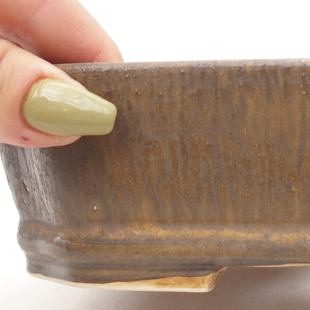 Ciotola per bonsai in ceramica 17 x 14,5 x 5 cm, marrone