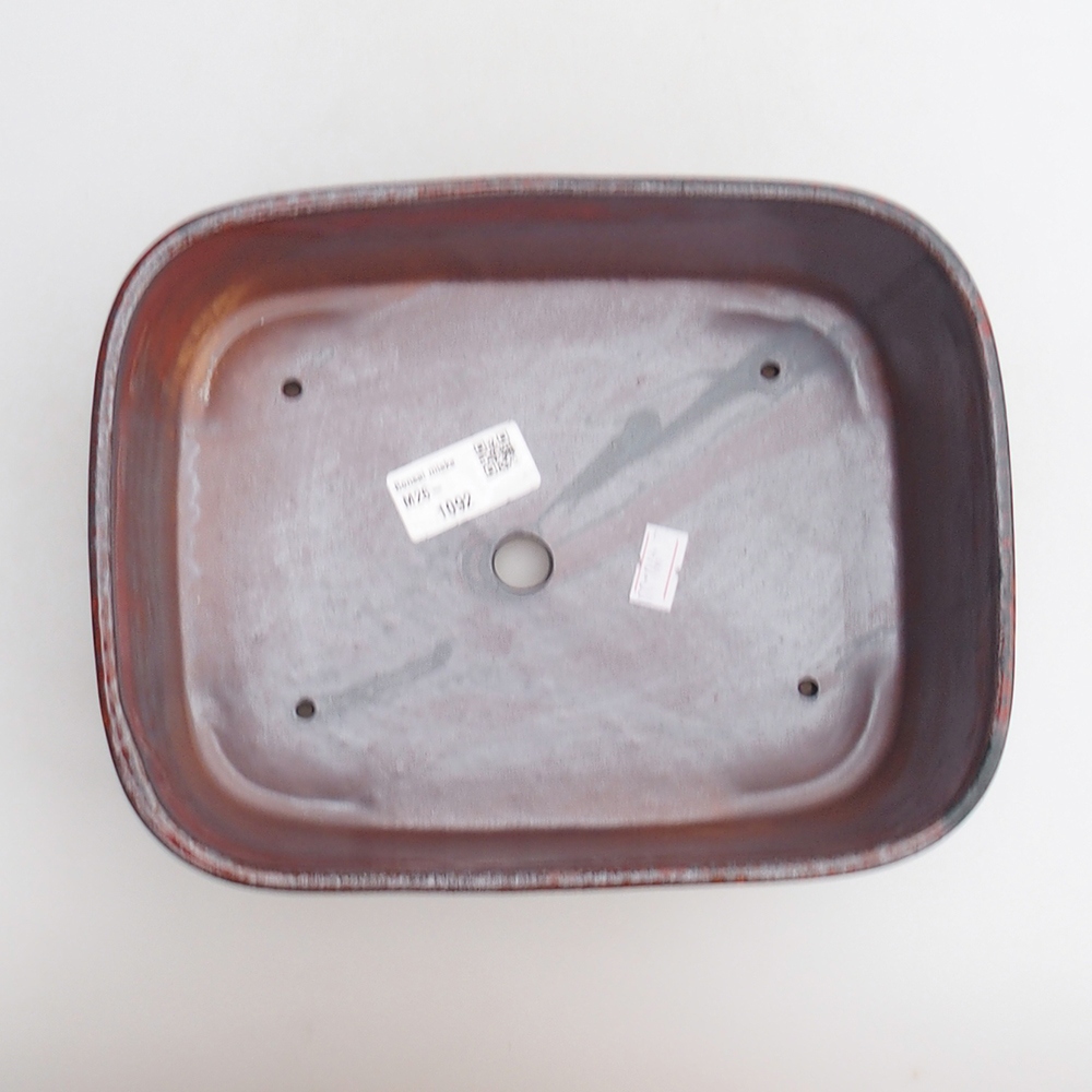 Ciotola bonsai in ceramica 23 x 17 x 7,5 cm, colore rosso