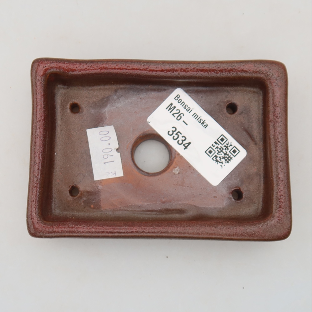 Vaso da bonsai in ceramica 10 x 7 x 2 cm, colore bordeaux
