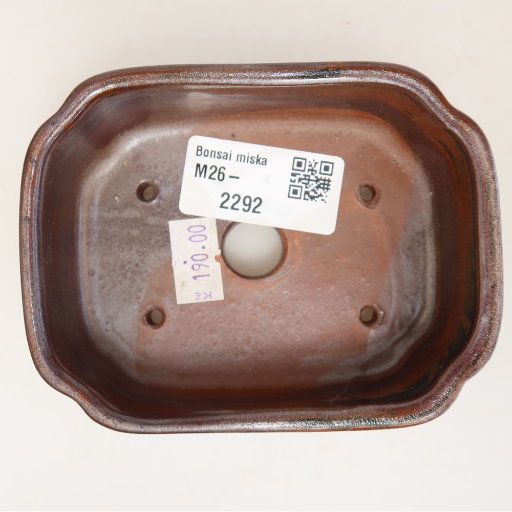 Vaso da bonsai in ceramica 10,5 x 8 x 4 cm, colore marrone