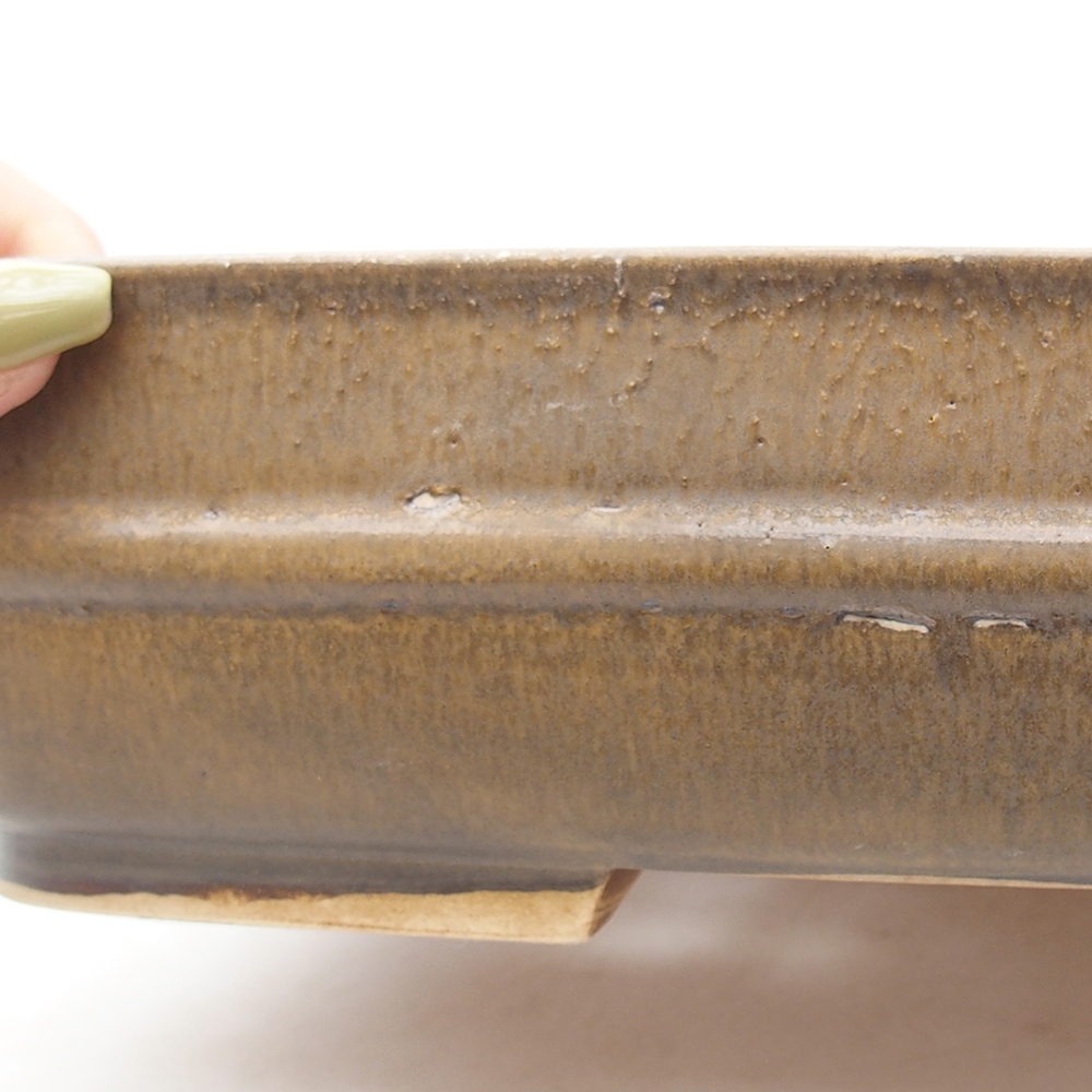 Ciotola per bonsai in ceramica 29 x 23,5 x 7 cm, marrone