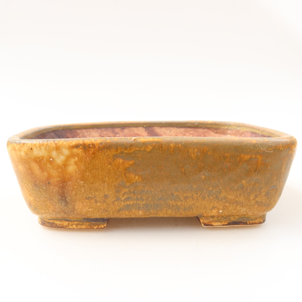 Ciotola per bonsai in ceramica 14 x 11,5 x 4,5 cm, marrone