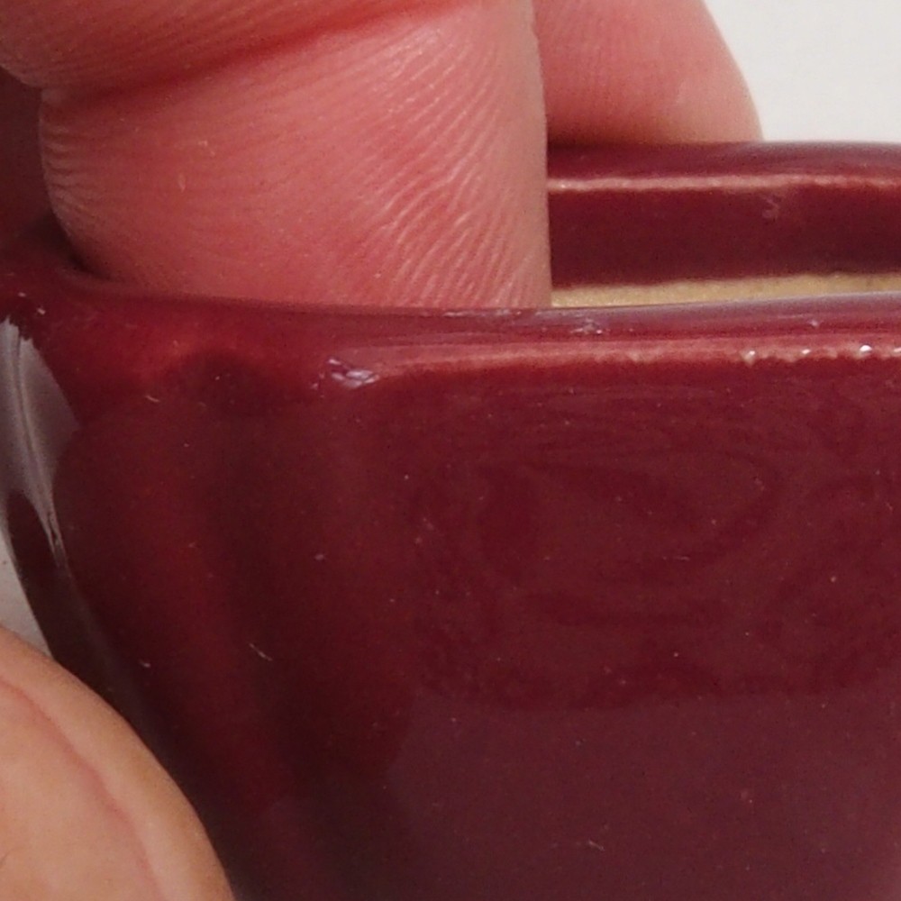 Ciotola per mini bonsai 4,5 x 4,5 x 2,5 cm, bordeaux