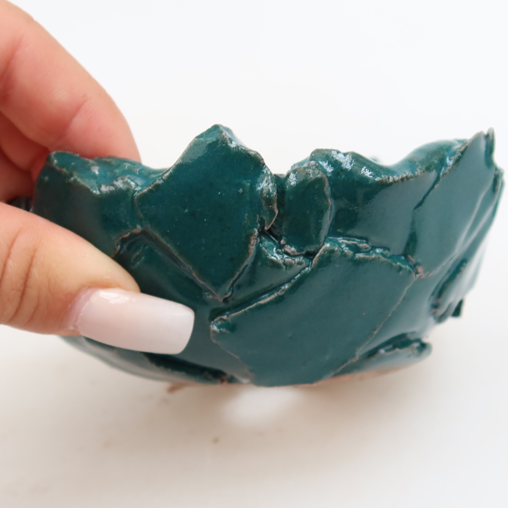 Guscio in ceramica  10,5 x 10,5 x 6 cm, colore verde