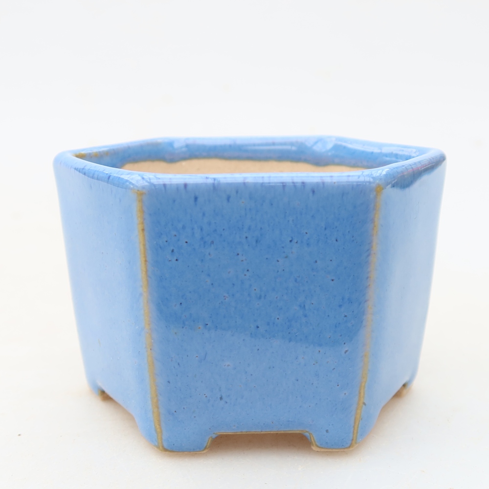 Vaso in ceramica per bonsai 7 x 6 x 4,5 cm, colore blu