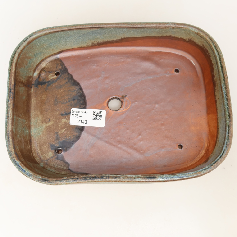 Vaso da bonsai in ceramica 23 x 18 x 5,5 cm, colore verde-marrone