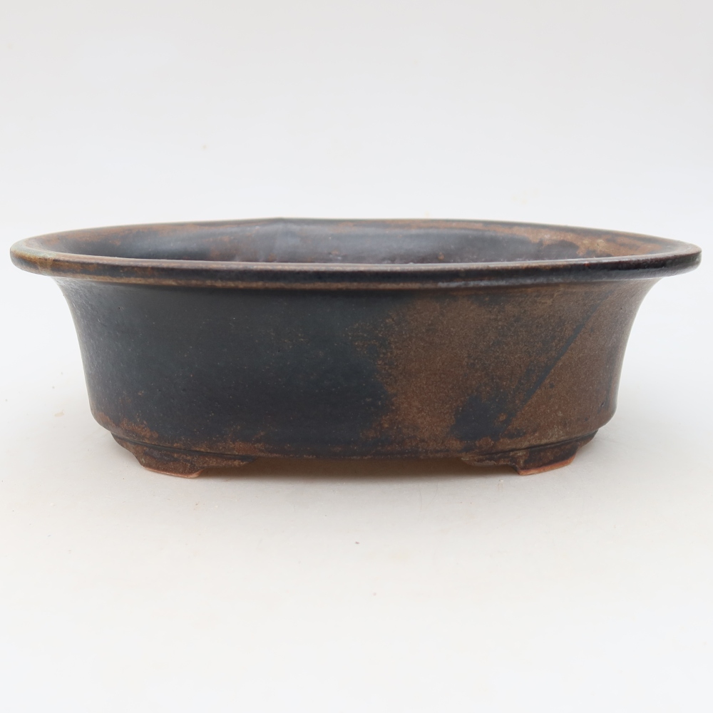 Vaso da bonsai in ceramica 22,5 x 17,5 x 6,5 cm, colore marrone