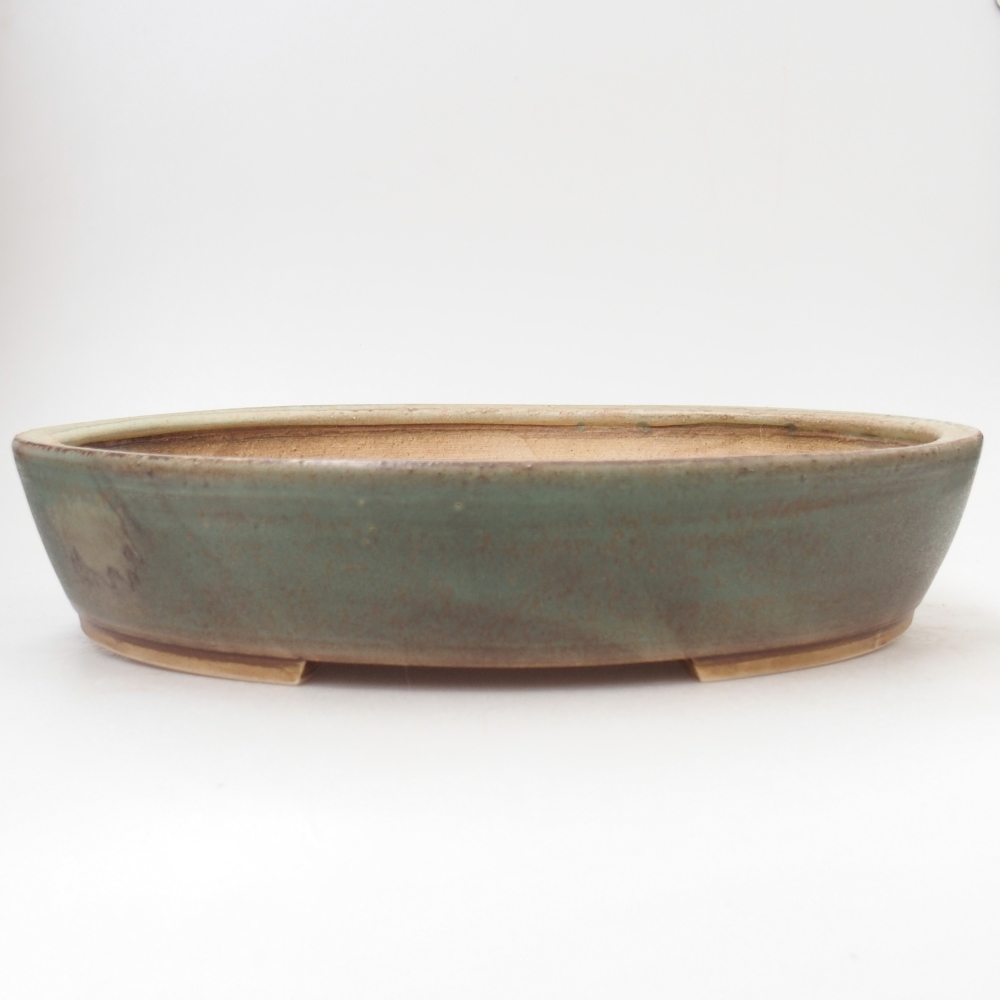Ciotola per bonsai in ceramica 31,5 x 27,5 x 6 cm, verde