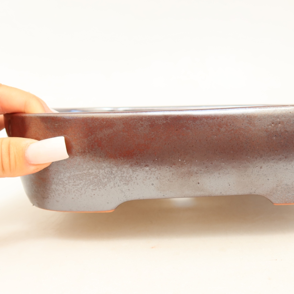 Ciotola per bonsai in ceramica 23 x 18 x 5,5 cm, bordeaux