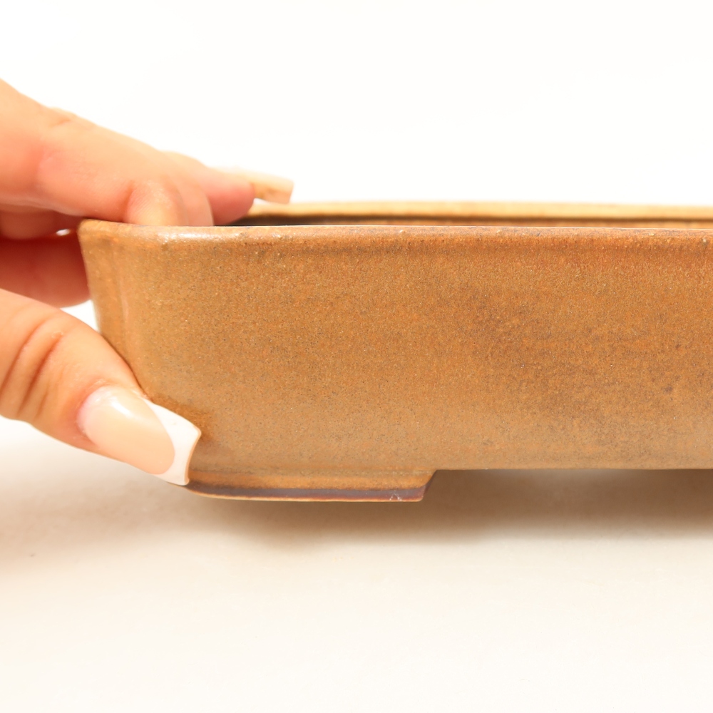 Ciotola per bonsai in ceramica 17,5 x 14 x 5 cm, marrone