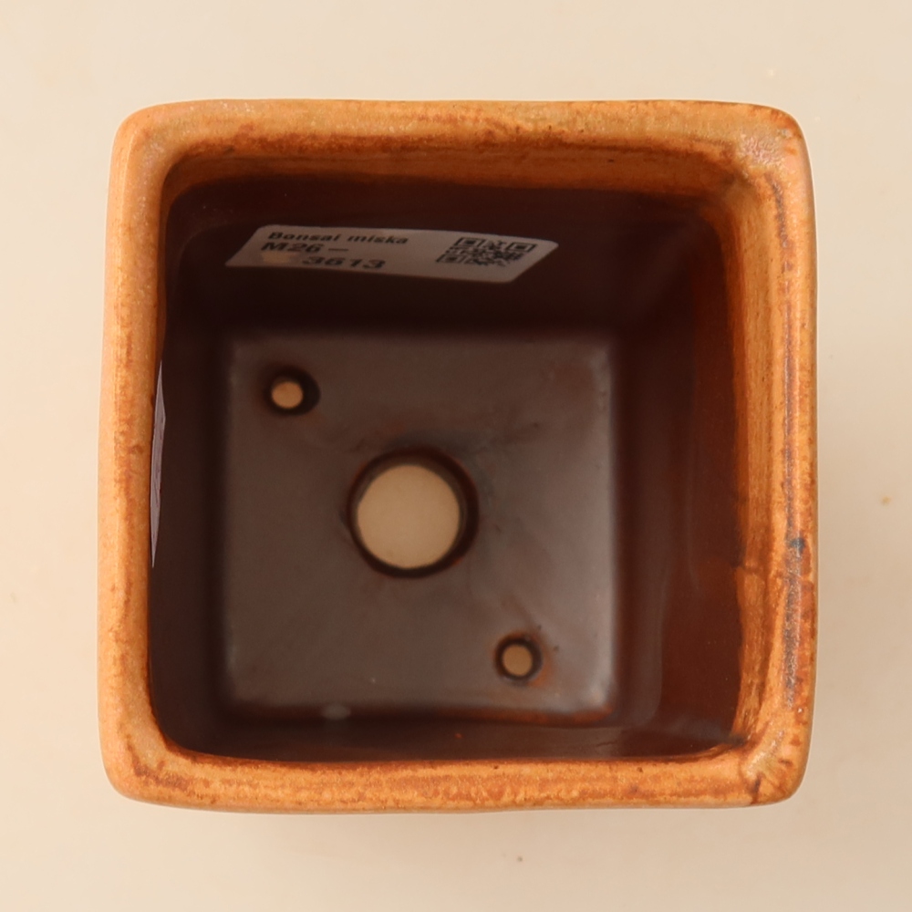Vaso da bonsai in ceramica 7,5 x 7,5 x 10 cm, colore rosa