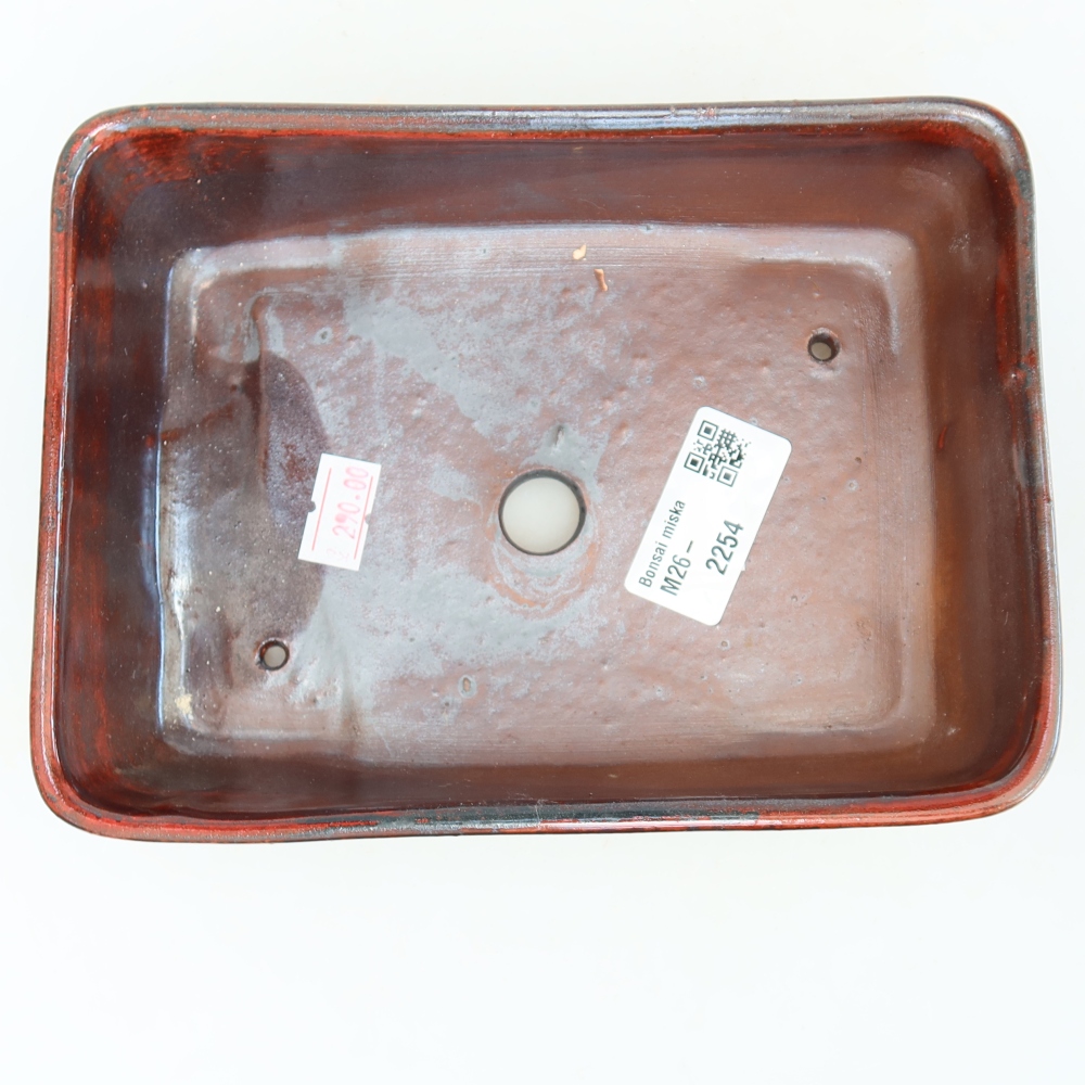 Vaso da bonsai in ceramica 18 x 13 x 5 cm, colore rosso
