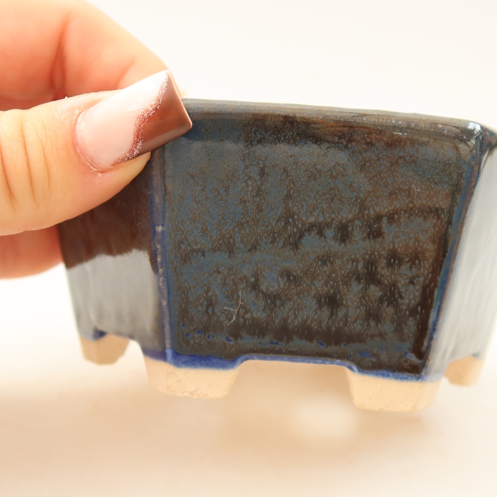 Ciotola bonsai in ceramica 10 x 9 x 5 cm, colore blu