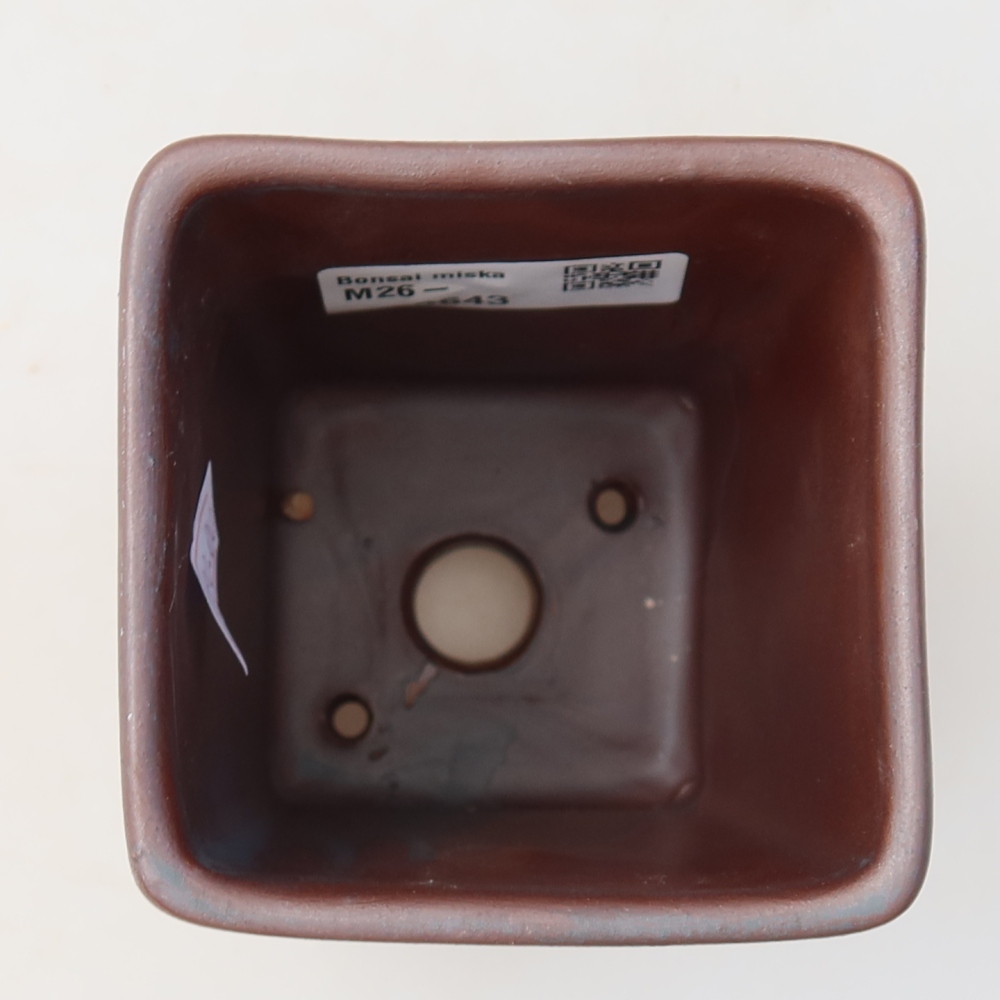 Vaso da bonsai in ceramica 7,5 x 7,5 x 10,5 cm, colore metallizzato