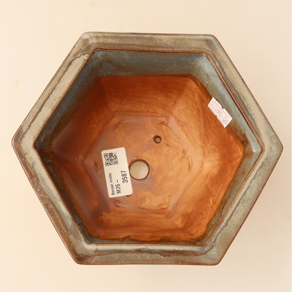 Ciotola per bonsai in ceramica 18,5 x 16,5 x 9 cm, marrone