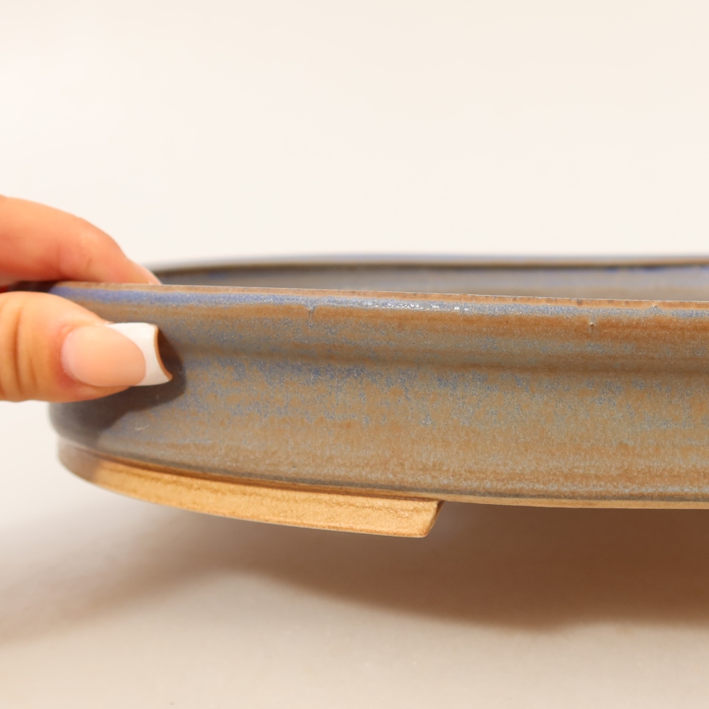 Vaso da bonsai in ceramica 30,5 x 26,5 x 4 cm, colore blu