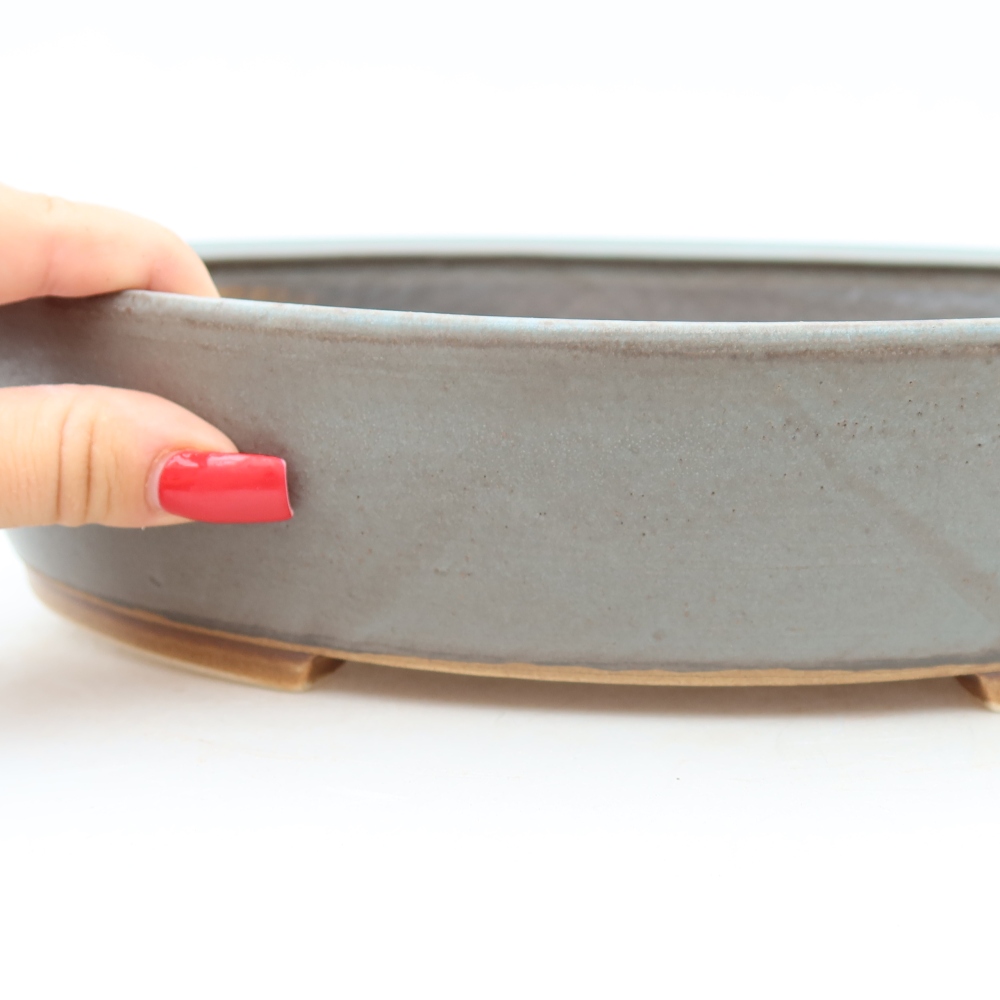 Vaso in ceramica per bonsai 32 x 28 x 6,5 cm, colore blu