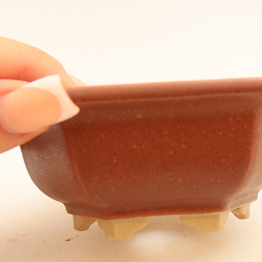 Vaso da bonsai in ceramica 12 x 10,5 x 4 cm, colore bordeaux