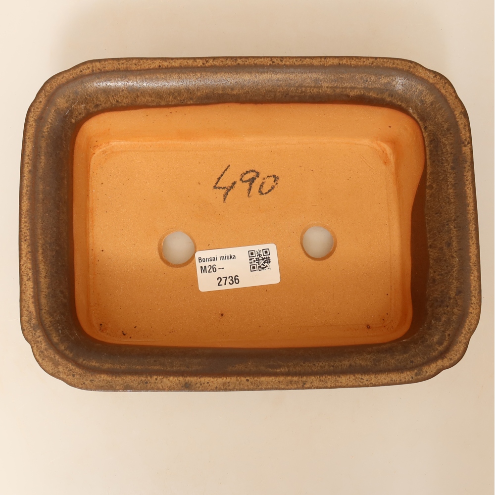 Ciotola in ceramica  20 x 15,5 x 5,5 cm, colore marrone