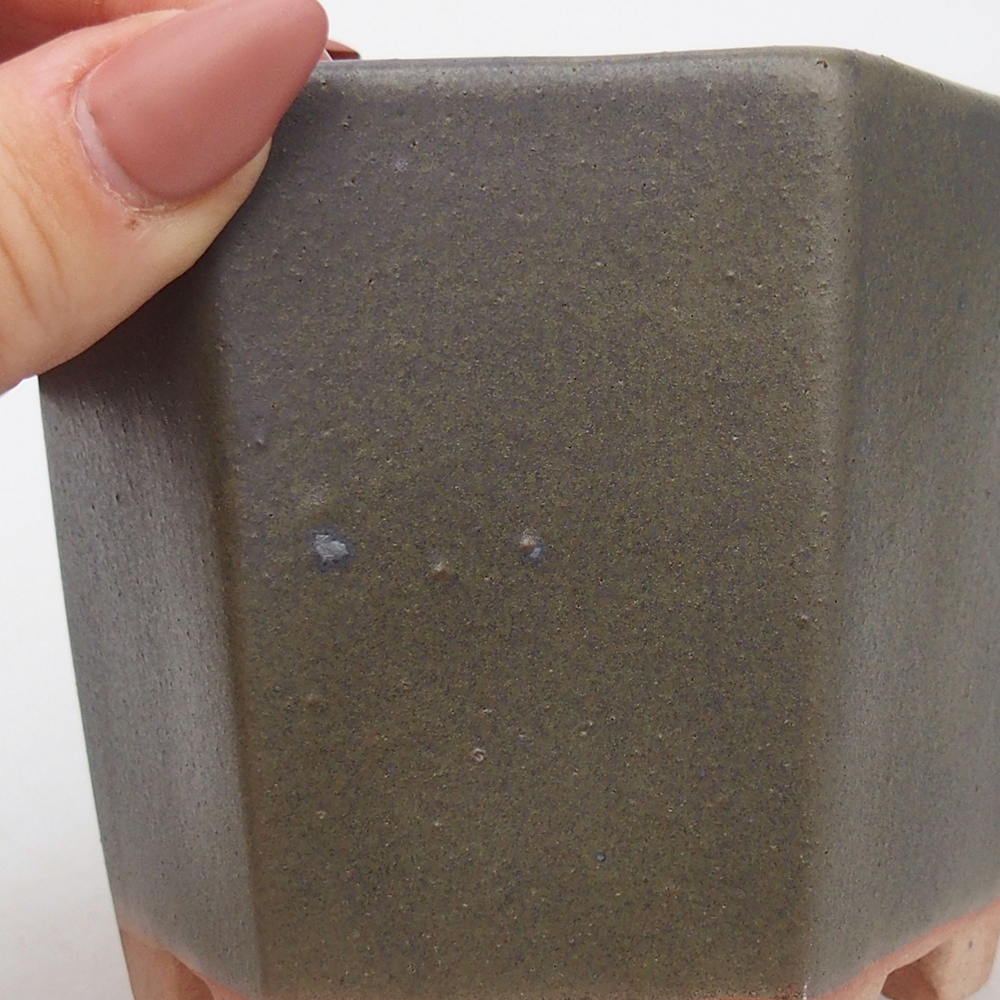 Ciotola per bonsai in ceramica 9,5 x 8,5 x 8 cm, verde