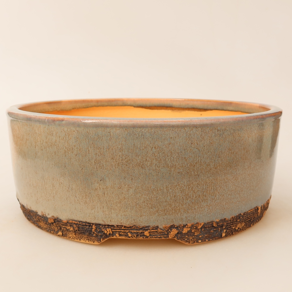 Vaso in ceramica per bonsai 24 x 24 x 9 cm, colore grigio