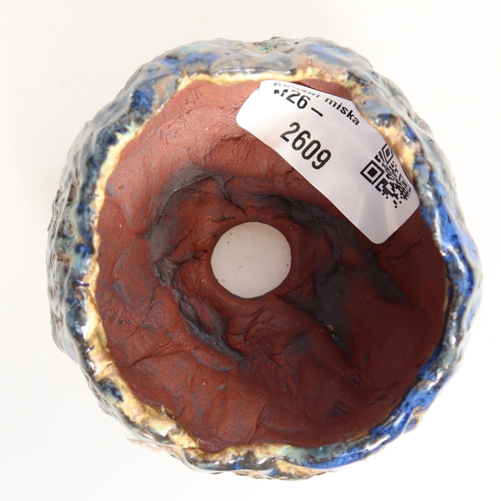 Guscio in ceramica  7 x 7 x 5,5 cm, colore blu-marrone